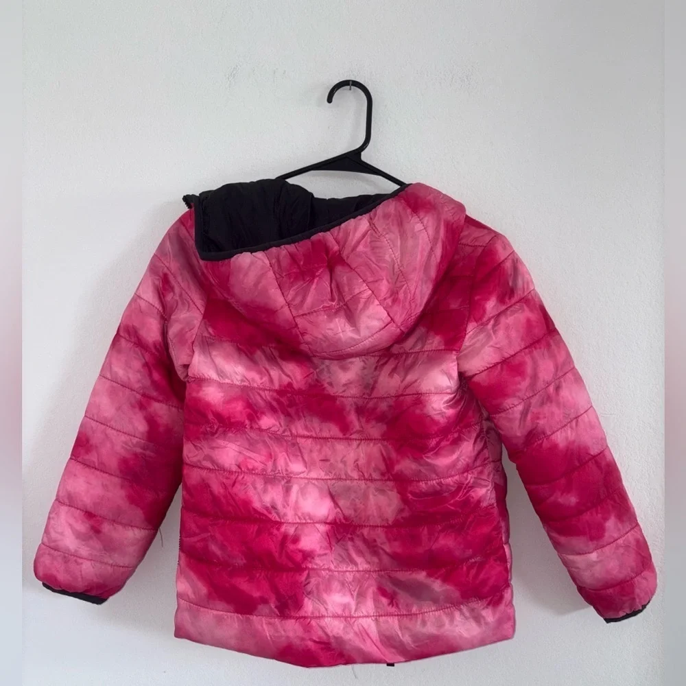 Kids Puffer Jacket Pink Tie Dye